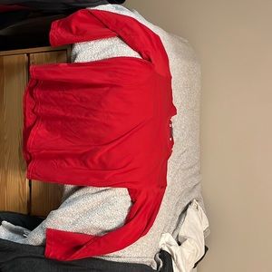 vintage red nike v-neck long sleeve shirt